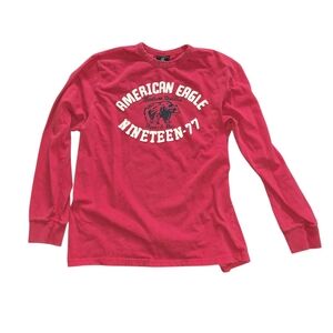American Eagle Outfitters Red Long Sleeve Tee